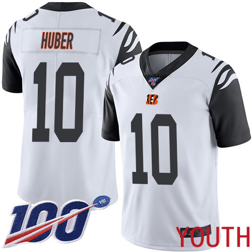 Cincinnati Bengals Limited White Youth Kevin Huber Jersey NFL Footballl #10 100th Season Rush Vapor Untouchable->youth nfl jersey->Youth Jersey
